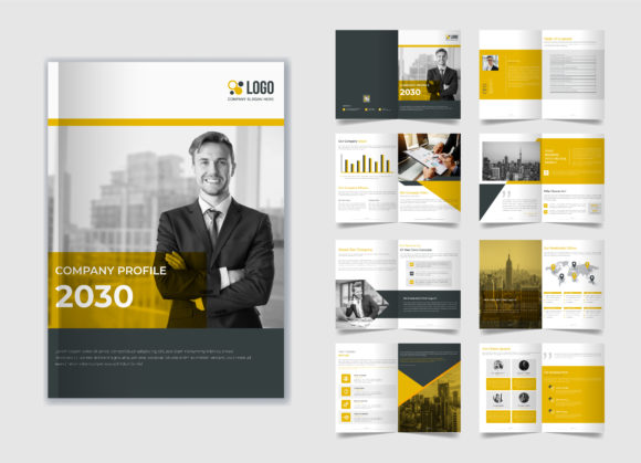 16 Page Corporate Business Brochure: Graphics & Print Templates