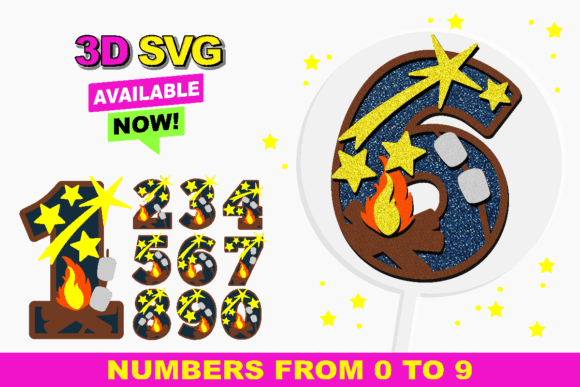 Сamping Numbers 3D SVG: Bold Shapes for Local Branding