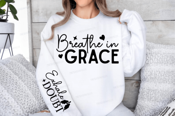 Breathe in Grace Sleeve SVG Design: Graphics for T-Shirt Designs & Local Branding