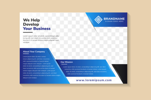 Business Blue Black Horizontal Flyer: Graphics & Print Templates