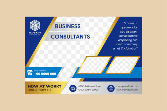 Business Consultant Horizontal Flyer: Graphics & Print Templates