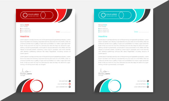 Business Letterhead Design Template: Graphics & Print Templates