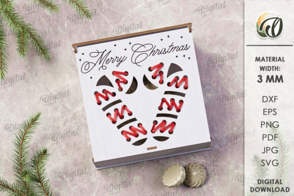 Embroidery Christmas Gift Box Laser Cut: Winter Branding Asset