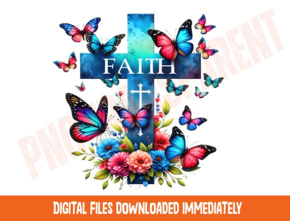 Faith Cross PNG Graphics for T-Shirt Designs