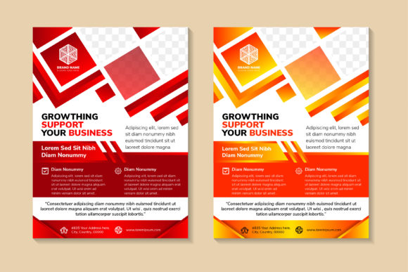 Growthing Support Business Vertical Flye: Graphics & Print Templates