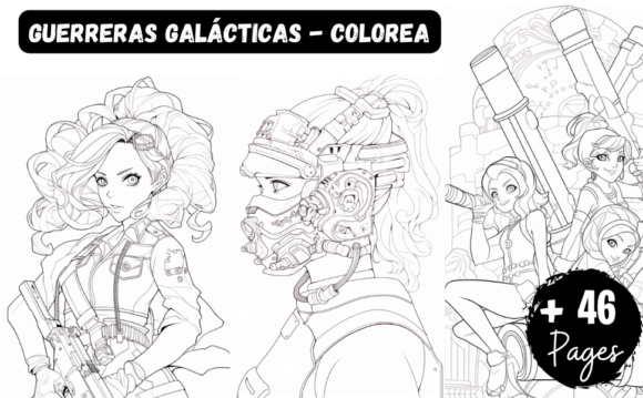 GUERRERAS GALÁCTICAS - COLOREA: Graphics & Illustrations for Bold Editorial Storytelling