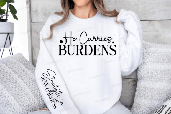 He Carries Burdens Sleeve SVG: Graphics for Meaningful T-Shirt Designs