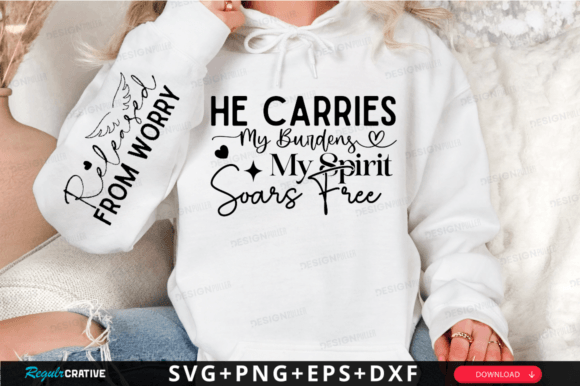 He Carries My Burdens Religious SVG Graphics