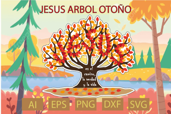 Jesús Árbol Otoño: Autumn Graphics for T-Shirt Designs