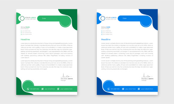 Letterhead Design Template for Business: Graphics & Print Templates
