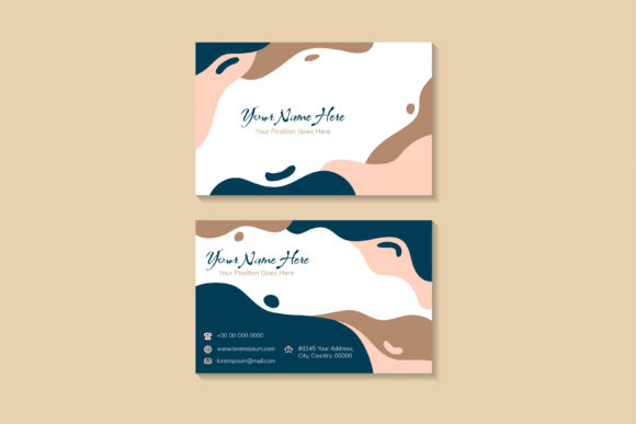 Liquid Business Card Horizonal Pastel: Graphics & Print Templates