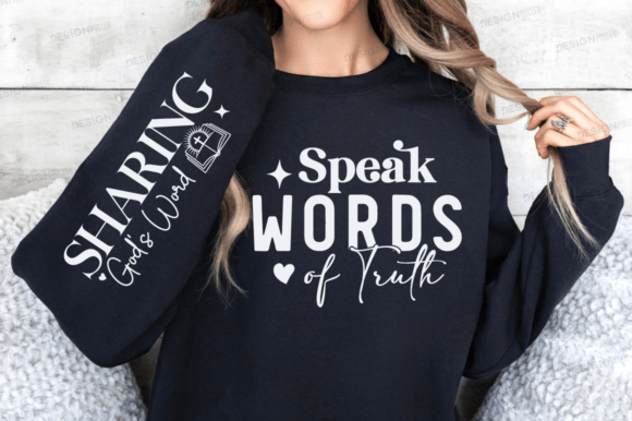 Speak Words of Truth Sleeve SVG Design: Graphics for T-Shirt Designs