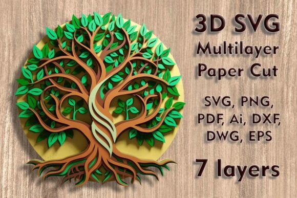 Tree of Life 3D SVG Multilayer Cut Files
