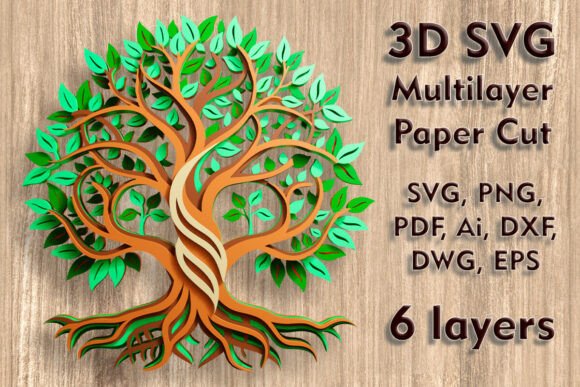 Tree of Life 3D SVG Multilayer Paper Cut